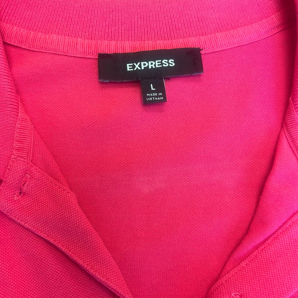 Express Women's Hot Pink Polo Shirt - Picture 2 of 4